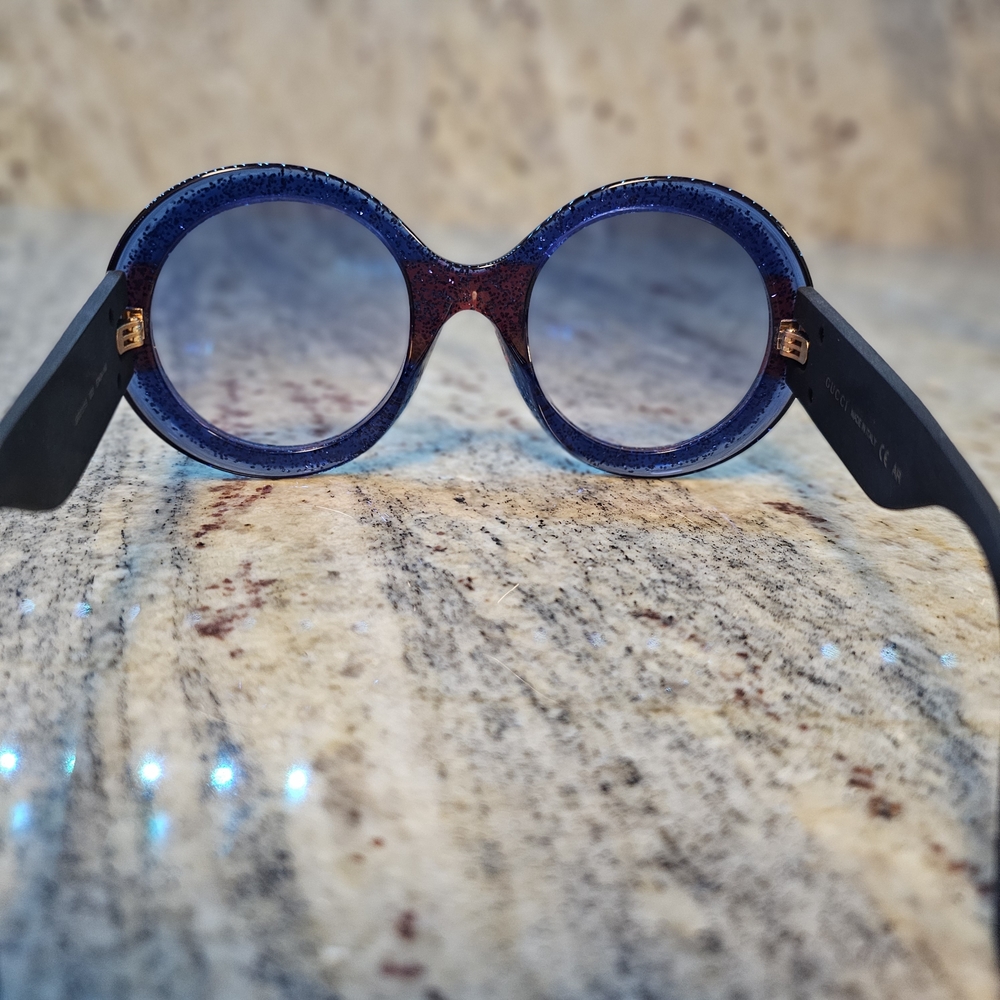 Gucci Glitter Sunglasses Blue Red Gold | Authentic Made in Italy - Picture 4 of 16